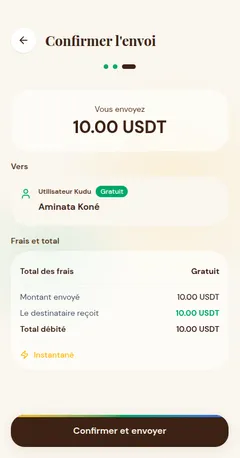 Confirmation d'envoi sécurisé